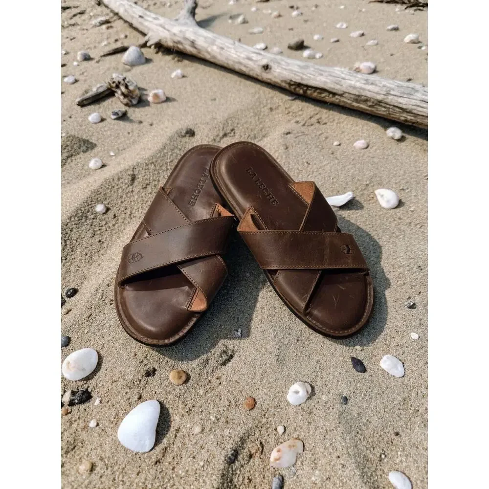 La Leche Wanderer Slide Sandals Color: Bourbon Brown Size: 7